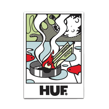 HUF BURNING AWAY STICKER MULTI UNI