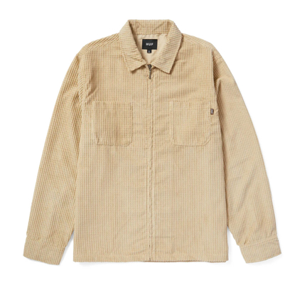 HUF CORNELIUS ZIP SHIRT OATMEAL M