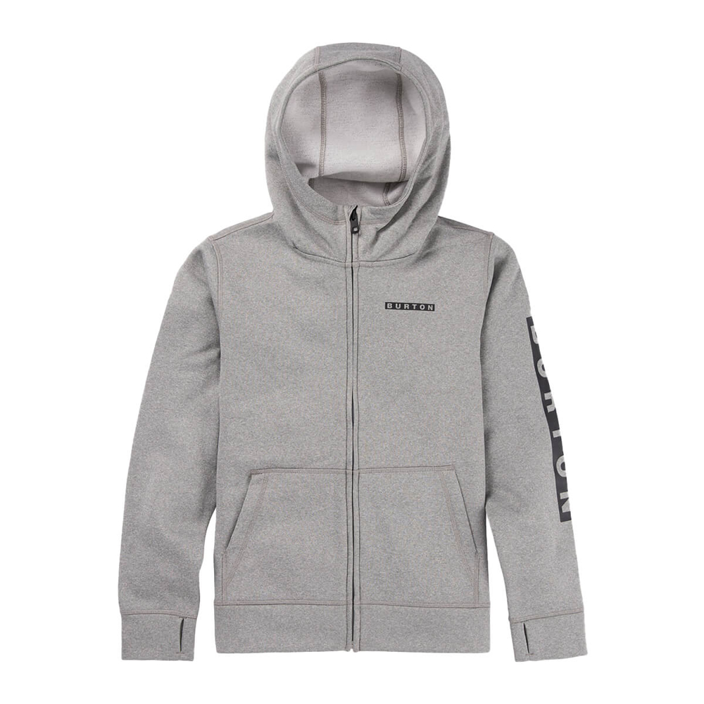 BURTON KIDS' OAK FULL-ZIP HOODIE GRAY HEATHER XL