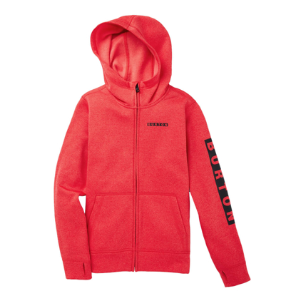 BURTON KIDS' OAK FULL-ZIP HOODIE TOMATO HEATHER L