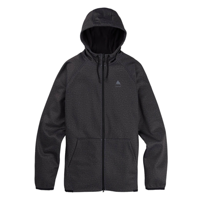 BURTON CROWN WEATHERPROOF ZIP HOODIE TRUE BLACK HEATHER L