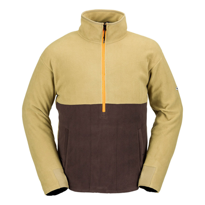 VOLCOM POLAR FLEECE MOCK 1/2 ZIP DARK KHAKI S