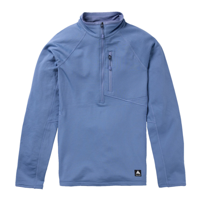 BURTON STOCKRUN GRID HALF-ZIP FLEECE W SLATE BLUE M