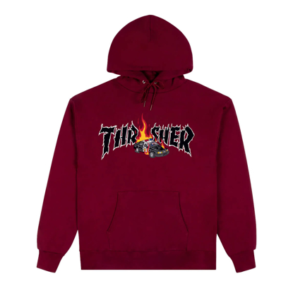 THRASHER MAGAZINE COP CAR PULLOVER HOODIE MAROON S