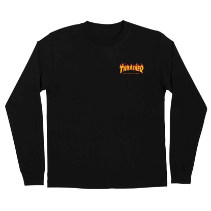 SANTA CRUZ THRASHER FLAME DOT LONGSLEEVE BLACK S