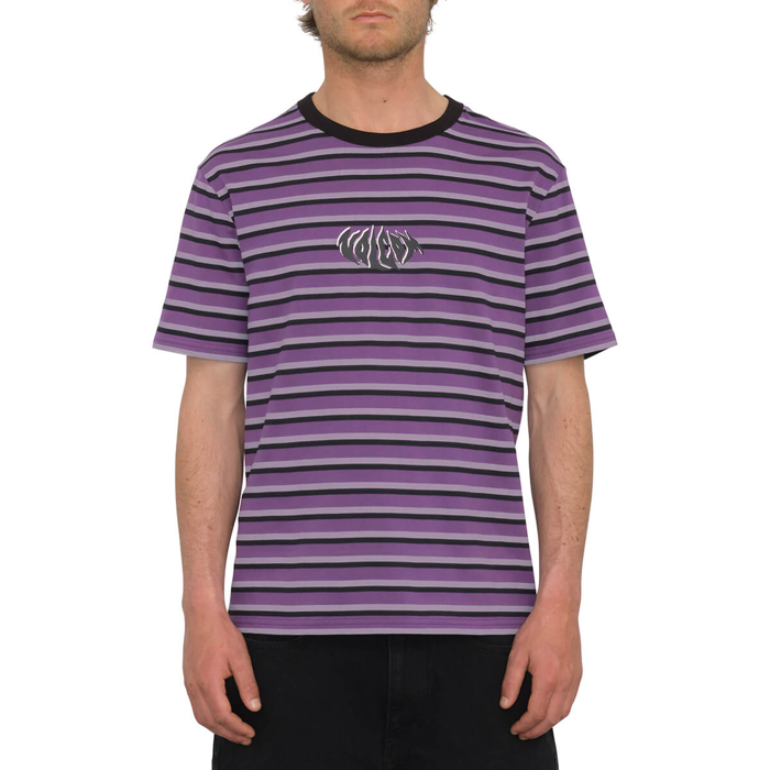 VOLCOM RAYEAH STRIPES T-SHIRT DEEP PURPLE M