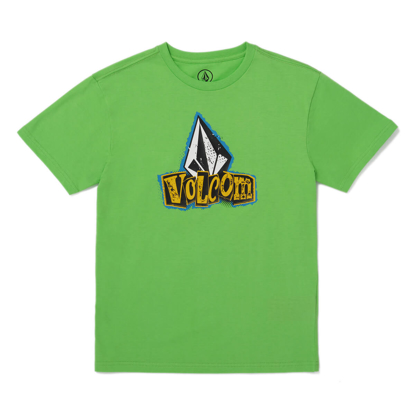 VOLCOM STICKER STAMP T-SHIRT KID ELECTRIC GREEN M