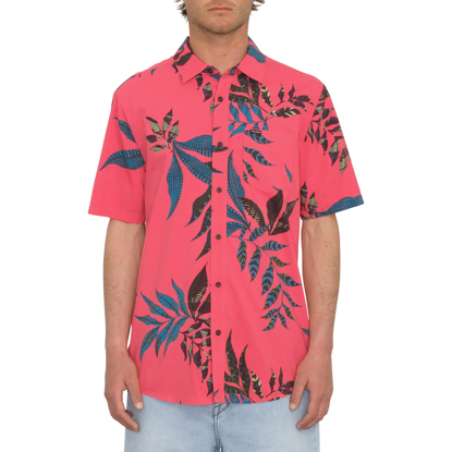 VOLCOM PARADISO FLORAL T-SHIRT WASHED RUBY S