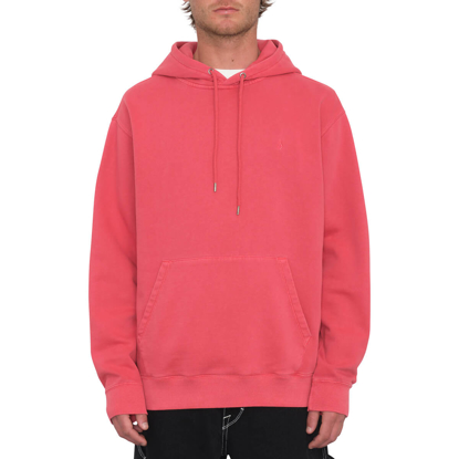 VOLCOM SINGLE STONE PALE WASH HOODIE WASHED RUBY S
