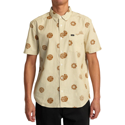 RVCA ENDLESS SEERSUCKER T-SHIRT GOLD L