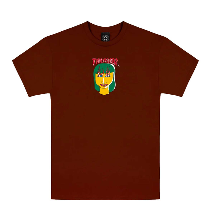 THRASHER MAGAZINE TALK SHIT BY GONZ-T-SHIRT MAROON M