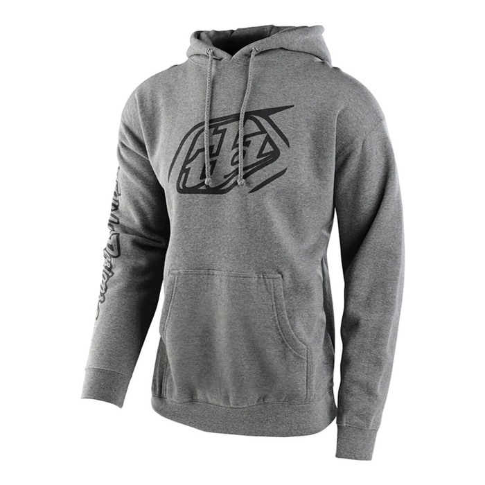TROY LEE DESIGNS CROPPED BADGE PULLOVER HOODIE GUNMETAL HEATHER M