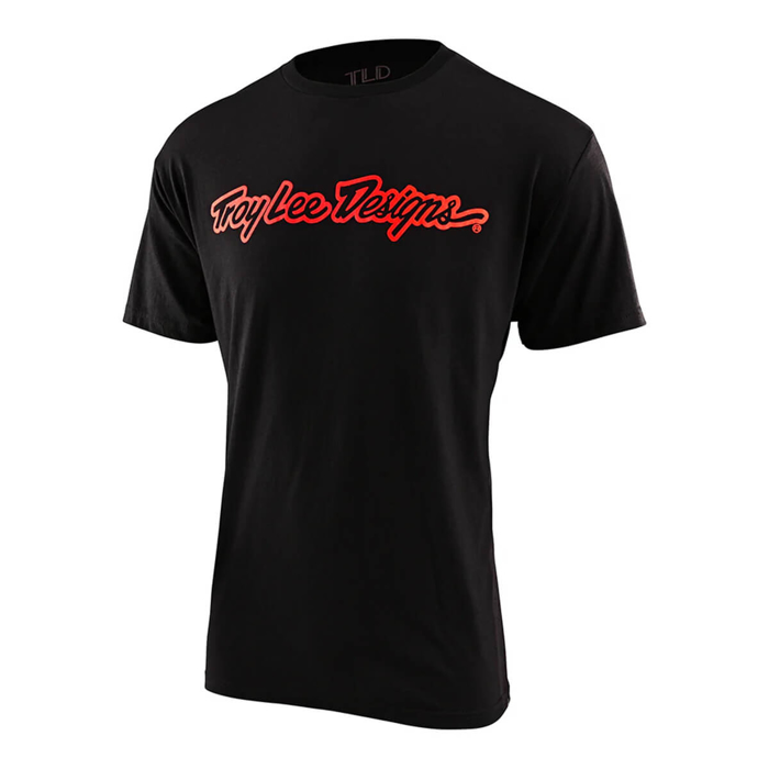 TROY LEE DESIGNS SIGNATURE T-SHIRT BLACK / GLO RED S