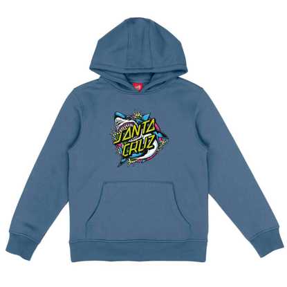 SANTA CRUZ YOUTH SHARK DOT FRONT DUSTY BLUE 10-12