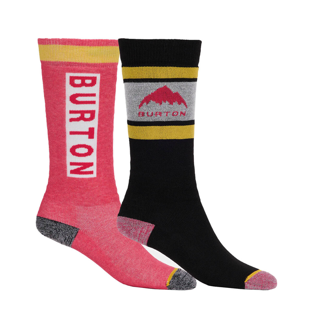 BURTON KIDS' WEEKEND MIDWEIGHT SOCKS 2 PACK AZALEA PINK XSS