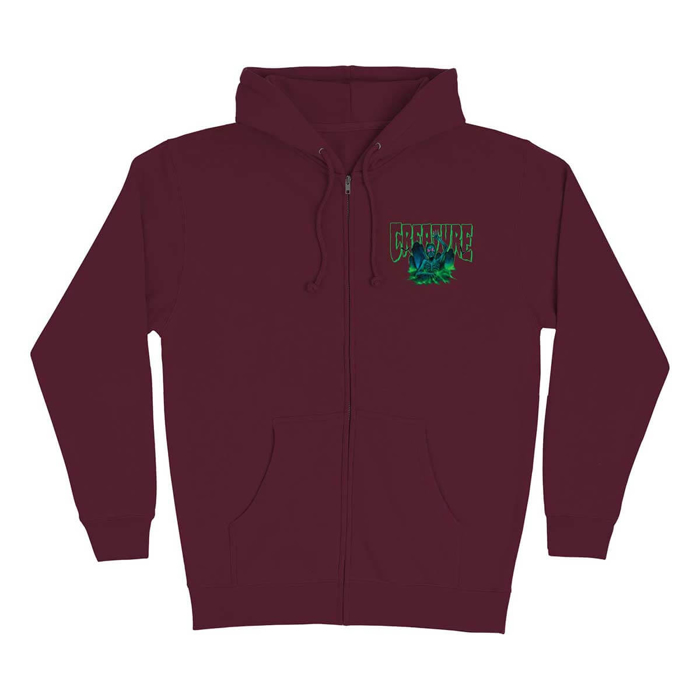 CREATURE HELLBOUND ZIP HOODED HEAVYWEIGHT PULLOVER MAROON XL