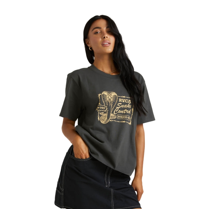 RVCA SNAKE CONTROL EASY TEE PIRATE BLACK S/8