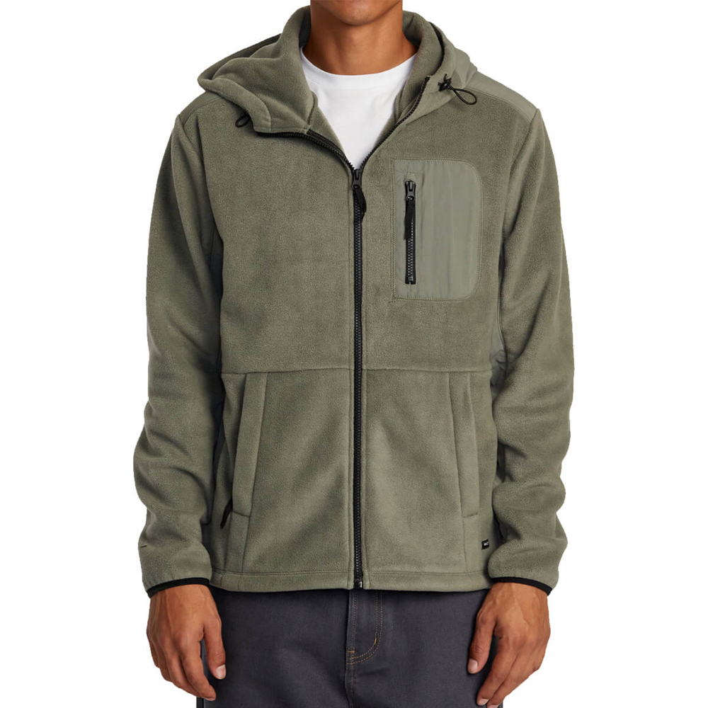 RVCA BLOCK FLEECE ZIP SAGE LEAF XL