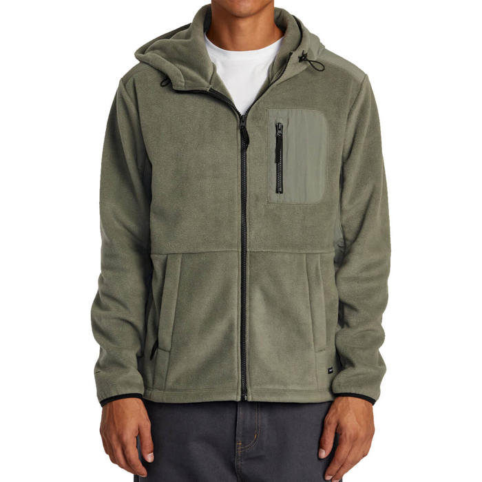 RVCA BLOCK FLEECE ZIP SAGE LEAF XL