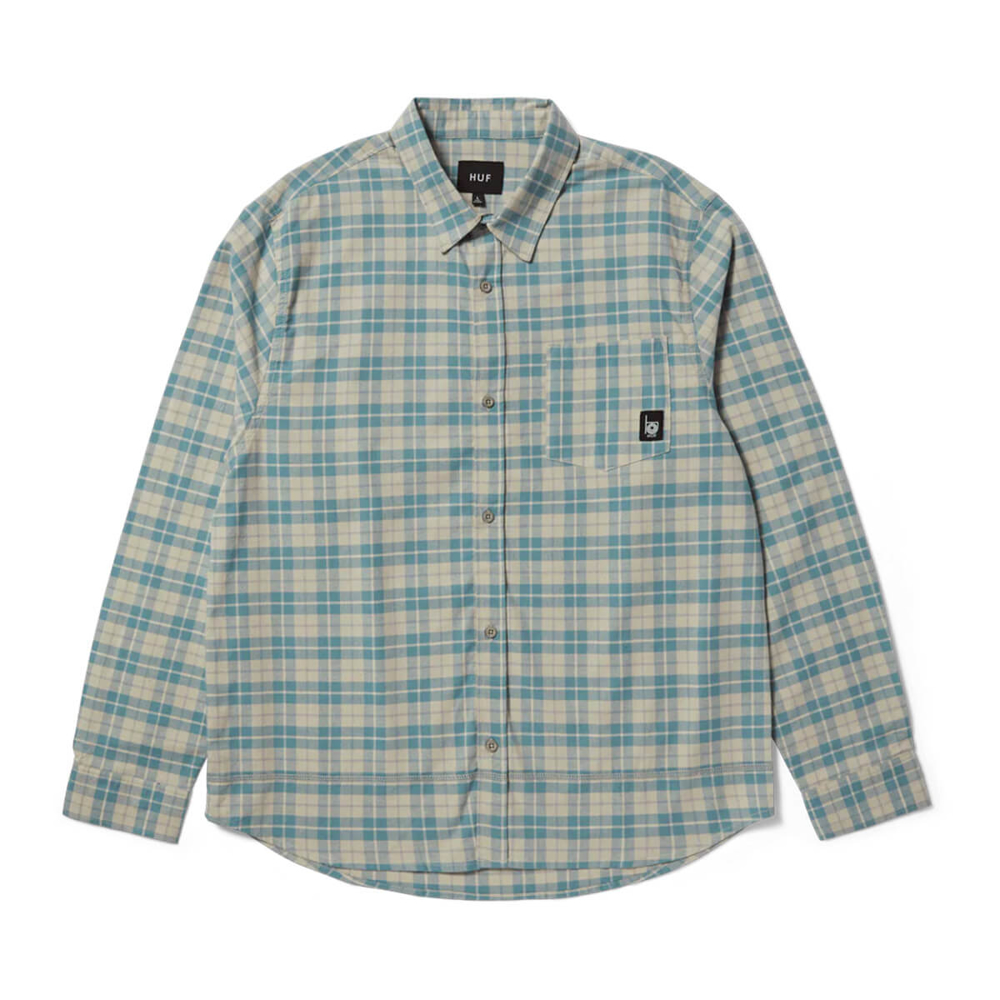 HUF MODAL L/S PLAID SHIRT PUTTY L
