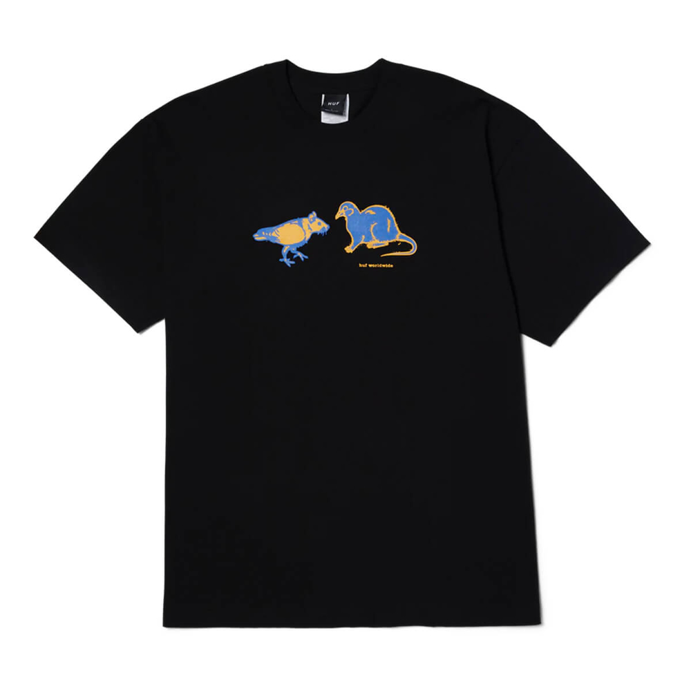 HUF RIGEON PAT T-SHIRT BLACK S