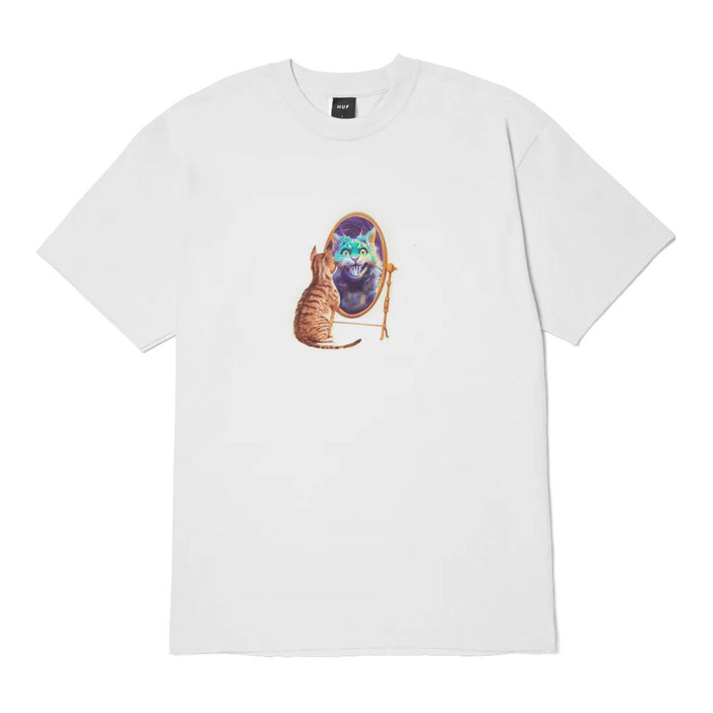 HUF MIRROR T-SHIRT WHITE S