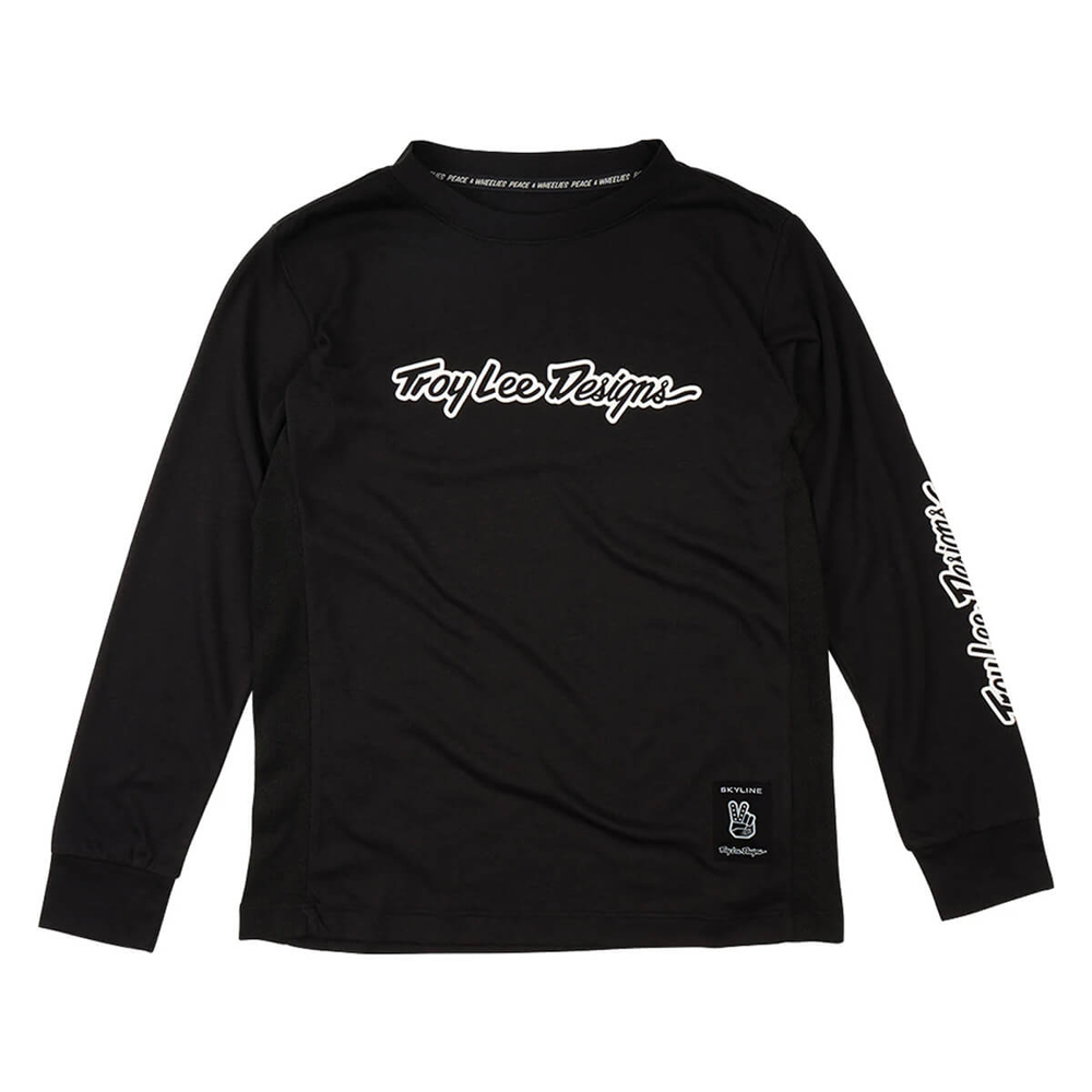 TROY LEE DESIGNS YOUTH SKYLINE RIDE LONG SLEEVE TEE SIGNATURE BLACK XL