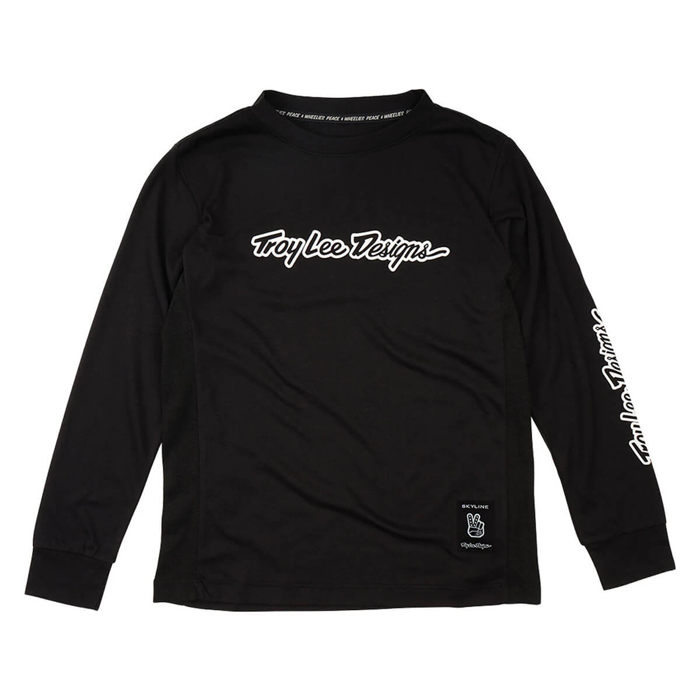 TROY LEE DESIGNS YOUTH SKYLINE RIDE LONG SLEEVE TEE SIGNATURE BLACK XL