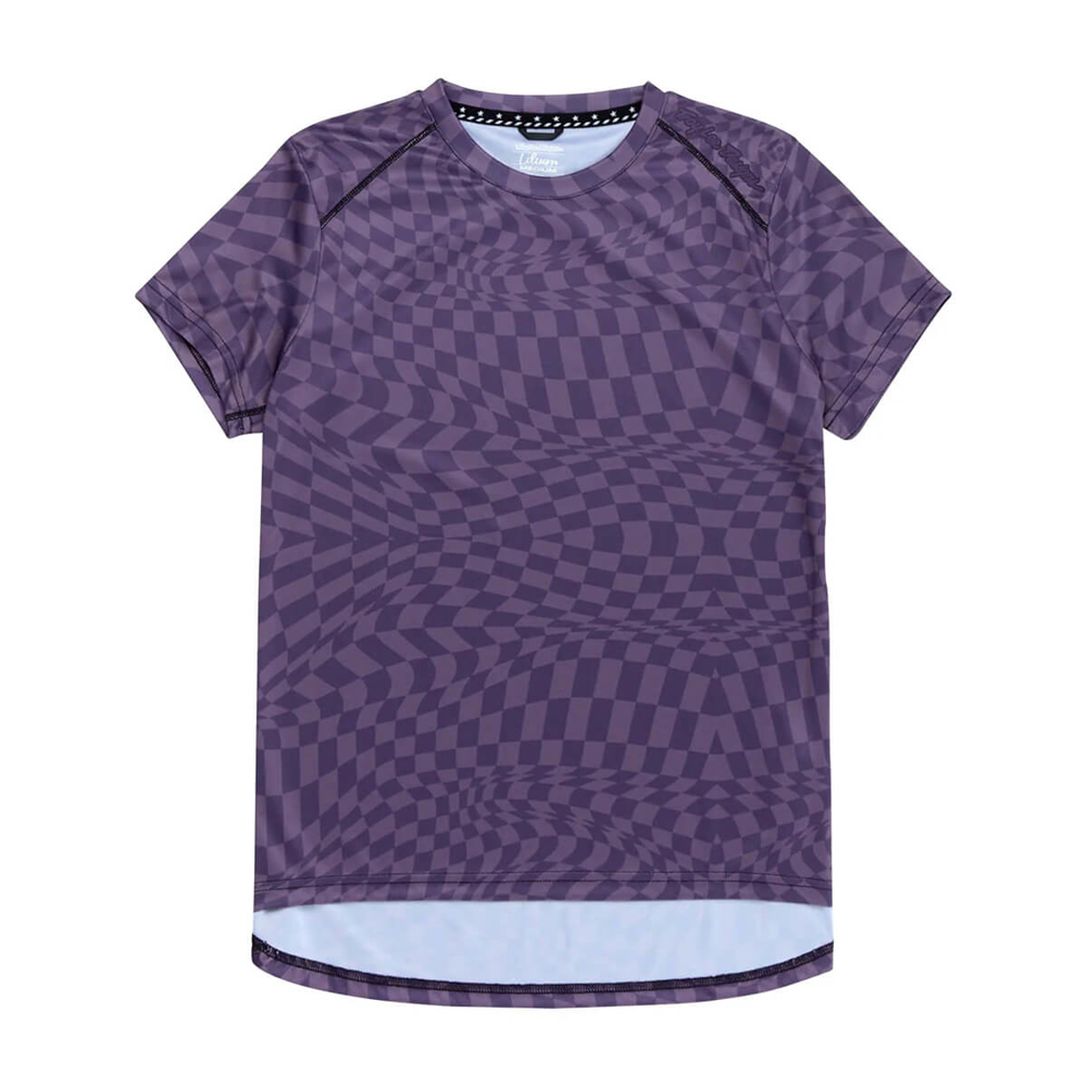 TROY LEE DESIGNS WOMENS LILIUM SS JERSEY TWISTED CHECKERS DEEP PURPLE XS