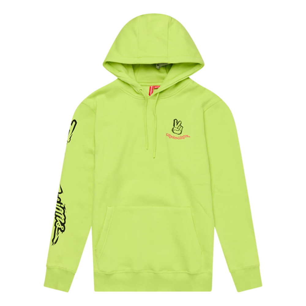 TROY LEE DESIGNS PEACE OUT PULLOVER HOODIE PEACE OUT GLO YELLOW S