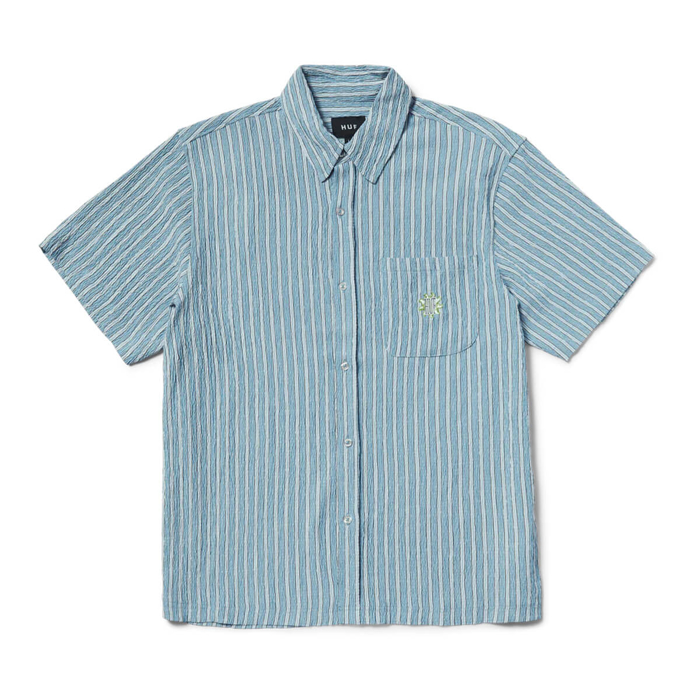 HUF APOLLO S/S STRIPED SHIRT POOL BLUE M