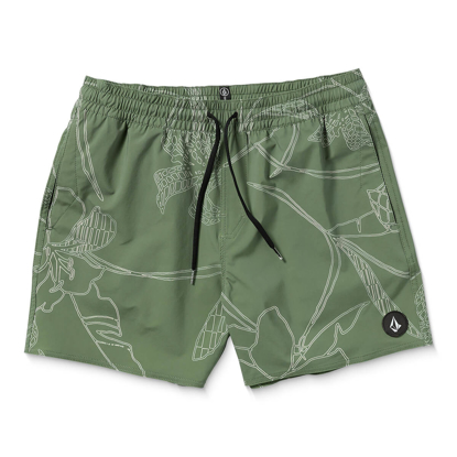 VOLCOM LIDO PRINT TRUNK 16" LIGHT OLIVE L