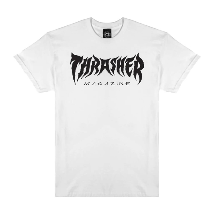 THRASHER MAGAZINE METAL T-SHIRT WHITE M