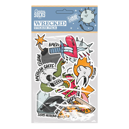 AMERICAN SOCKS WRECKED STICKER PACK MULTI UNI