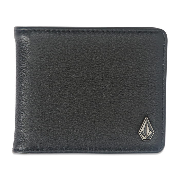 VOLCOM SINGLE STONE LEATHER WALLET BLACK UNI