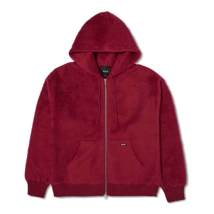 HUF CORSO HEAVYWEIGHT ZIP HOODIE PULLOVER BERRY S