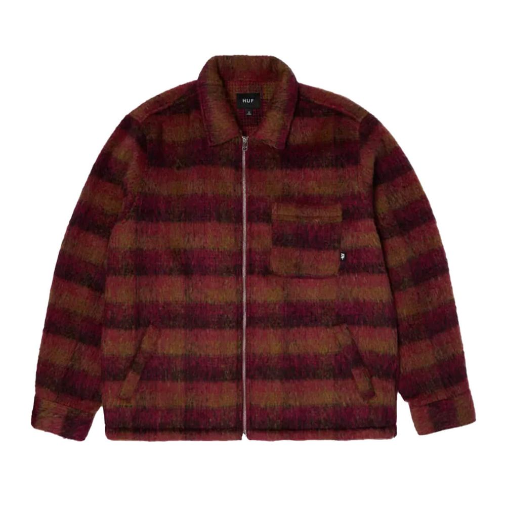 HUF MEGABLAST PLAID JACKET BERRY L