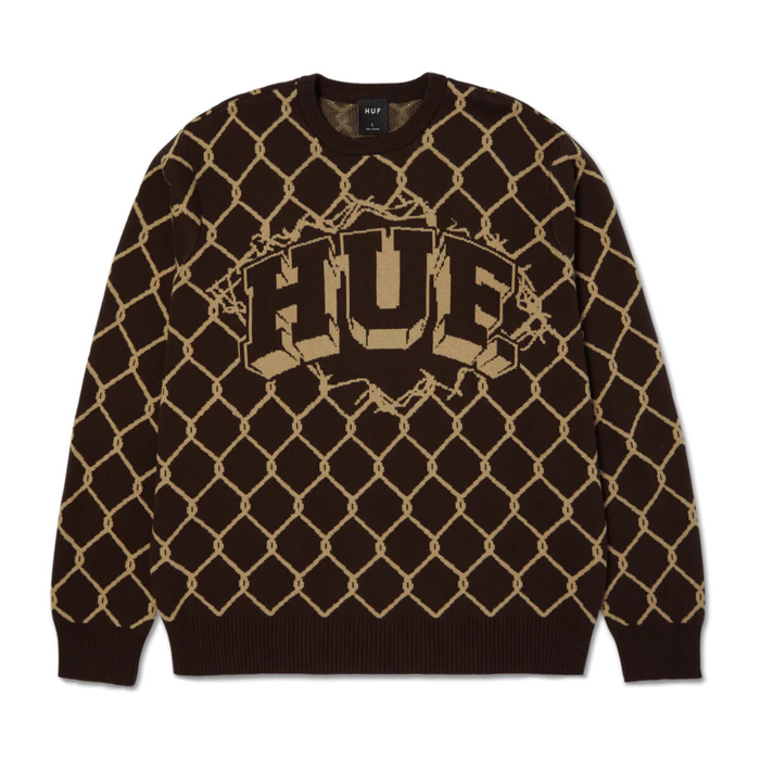 HUF BREAKTHROUGH CREWNECK SWEATER BISON M