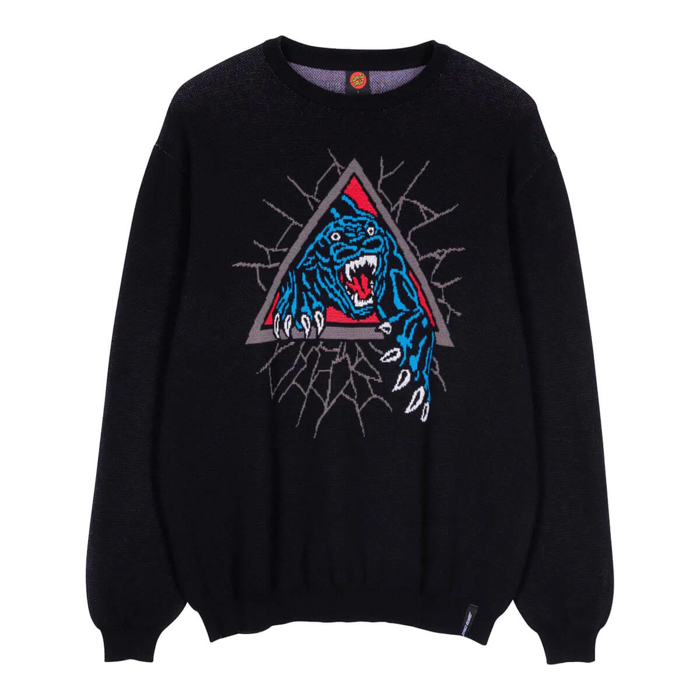 SANTA CRUZ NATAS SC PANTHER KNIT CREW BLACK M