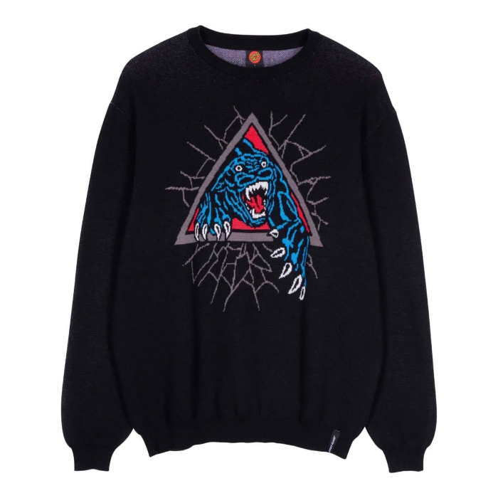 SANTA CRUZ NATAS SC PANTHER KNIT CREW BLACK L
