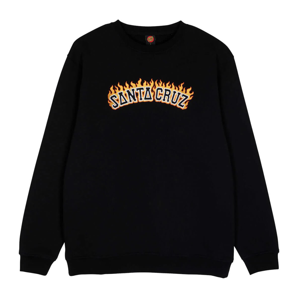 SANTA CRUZ BURNT COLLEGIATE CREW BLACK XL
