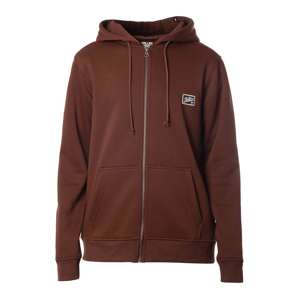FALLEN FURY PATCH ZIP HOODIE PULLOVER BROWN/BLACK L