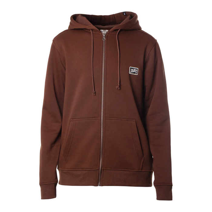 FALLEN FURY PATCH ZIP HOODIE PULLOVER BROWN/BLACK L
