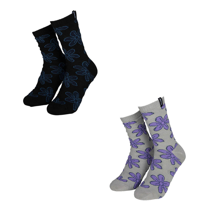 SANTA CRUZ FLOURISH DAISY SOCKS (2-PACK) MIST & BLACK UNI