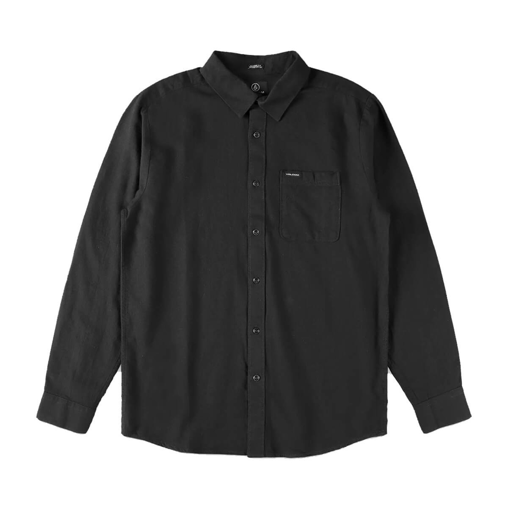 VOLCOM CADEN SOLID LONG-SLEEVE SHIRT ANTIQUE BLACK S