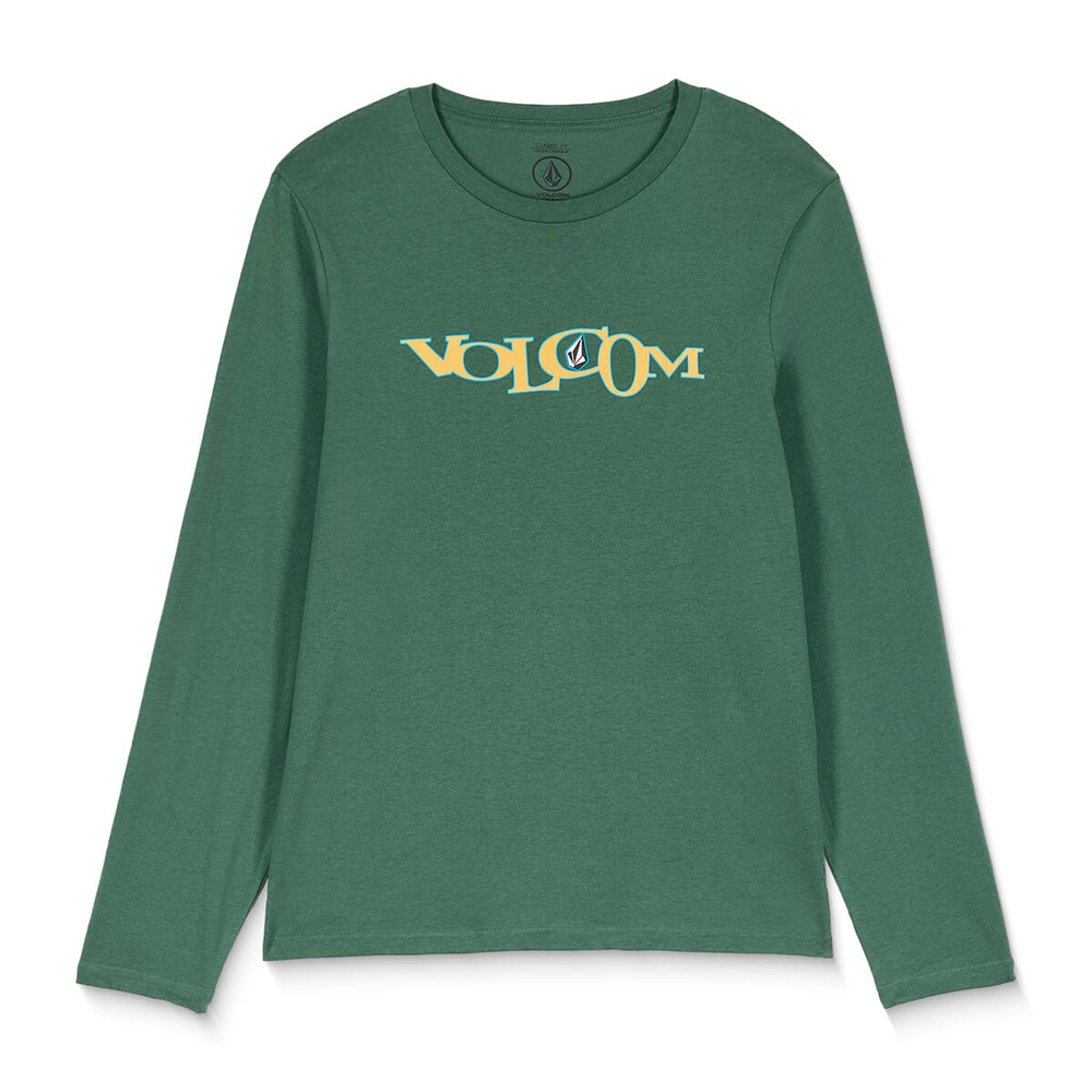 VOLCOM SKIDDER LONG-SLEEVE VINEYARD GREEN S