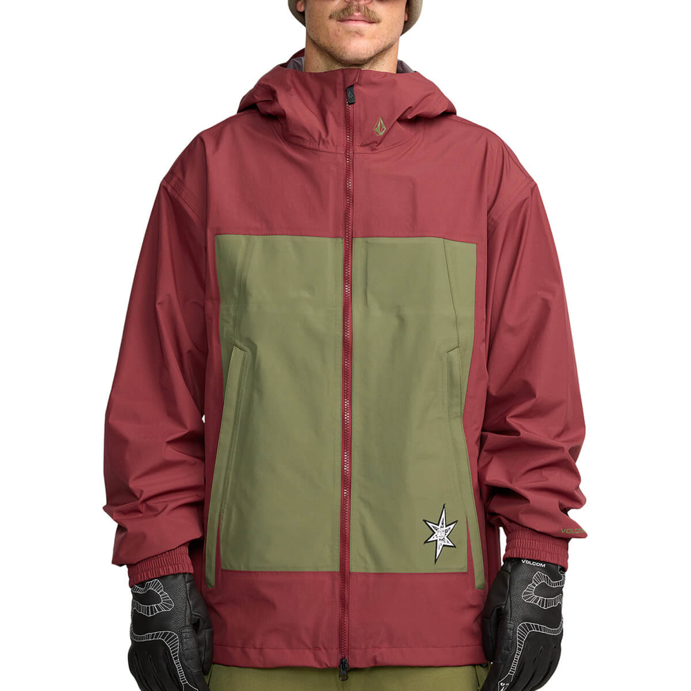 VOLCOM ARTHUR 3L JACKET BURNT RED M