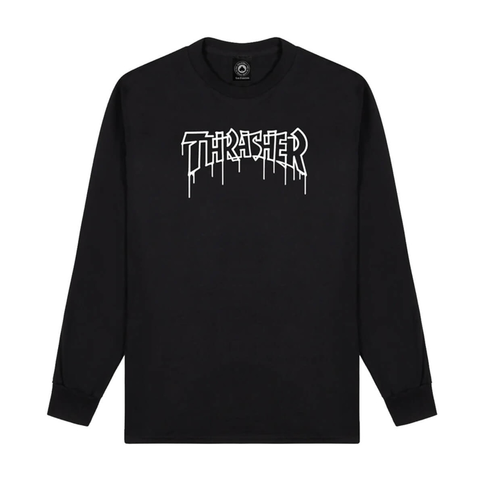 THRASHER MAGAZINE ONE-LINER L/S T-SHIRT BLACK M
