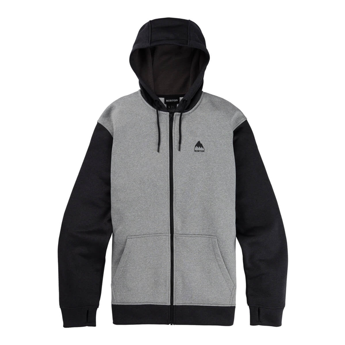 BURTON OAK FULL-ZIP FLEECE GRAY HEATHER / TRUE BLACK S