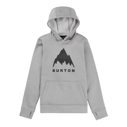 BURTON KIDS' OAK PULLOVER HOODIE GRAY HEATHER M